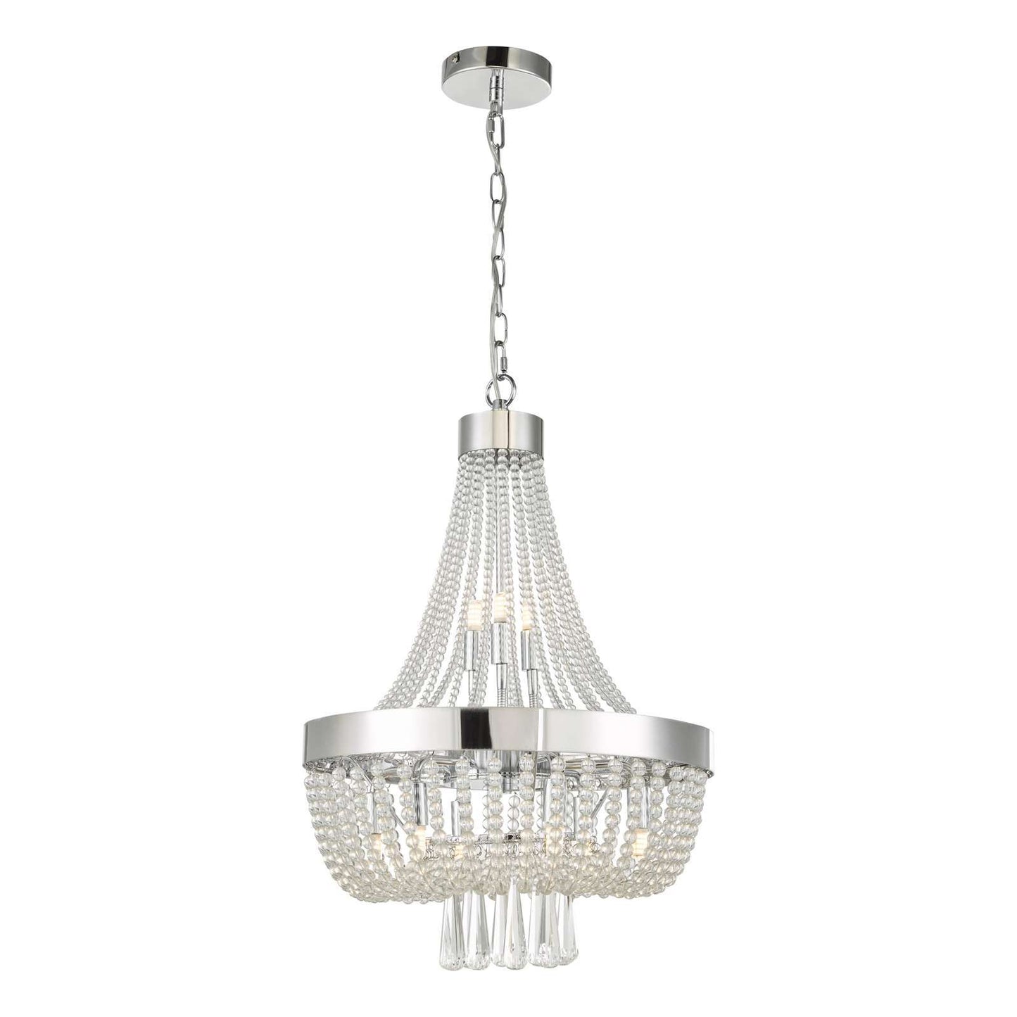 Alyssa 9 Light Pendant Polished Chrome Glass