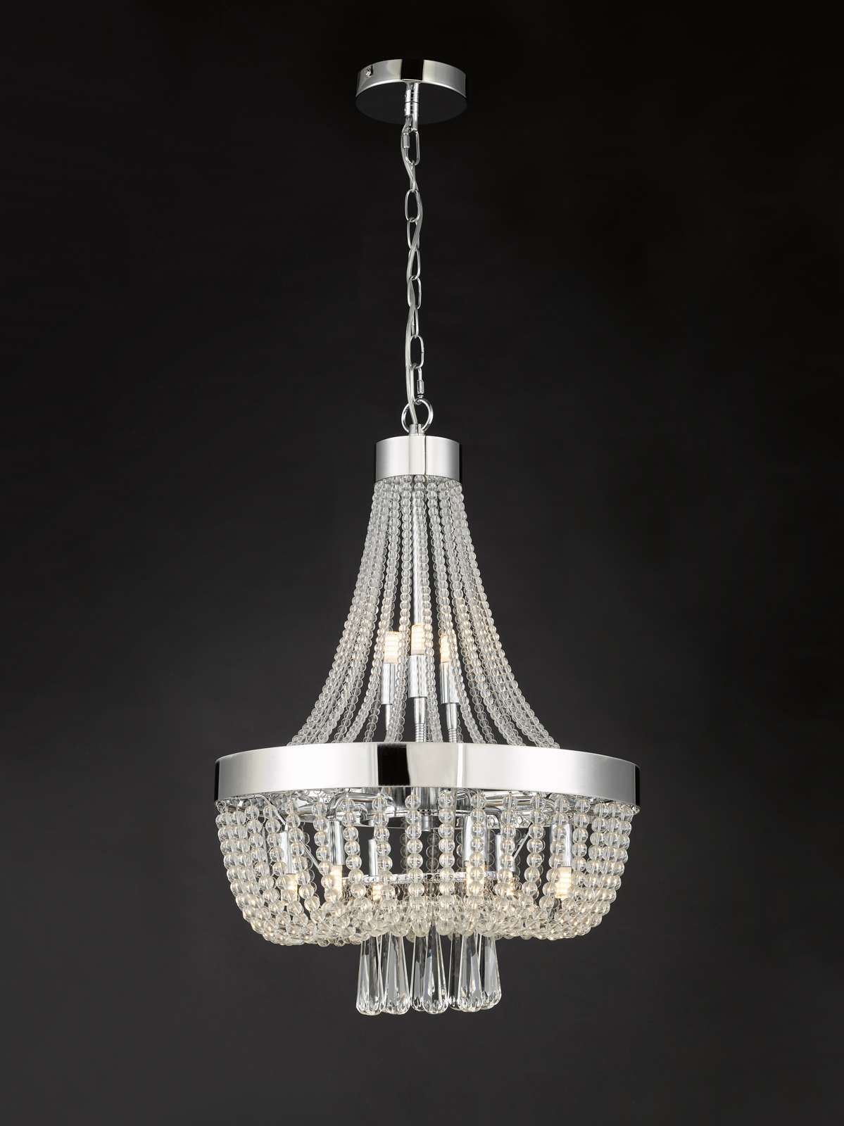 Alyssa 9 Light Pendant Polished Chrome Glass