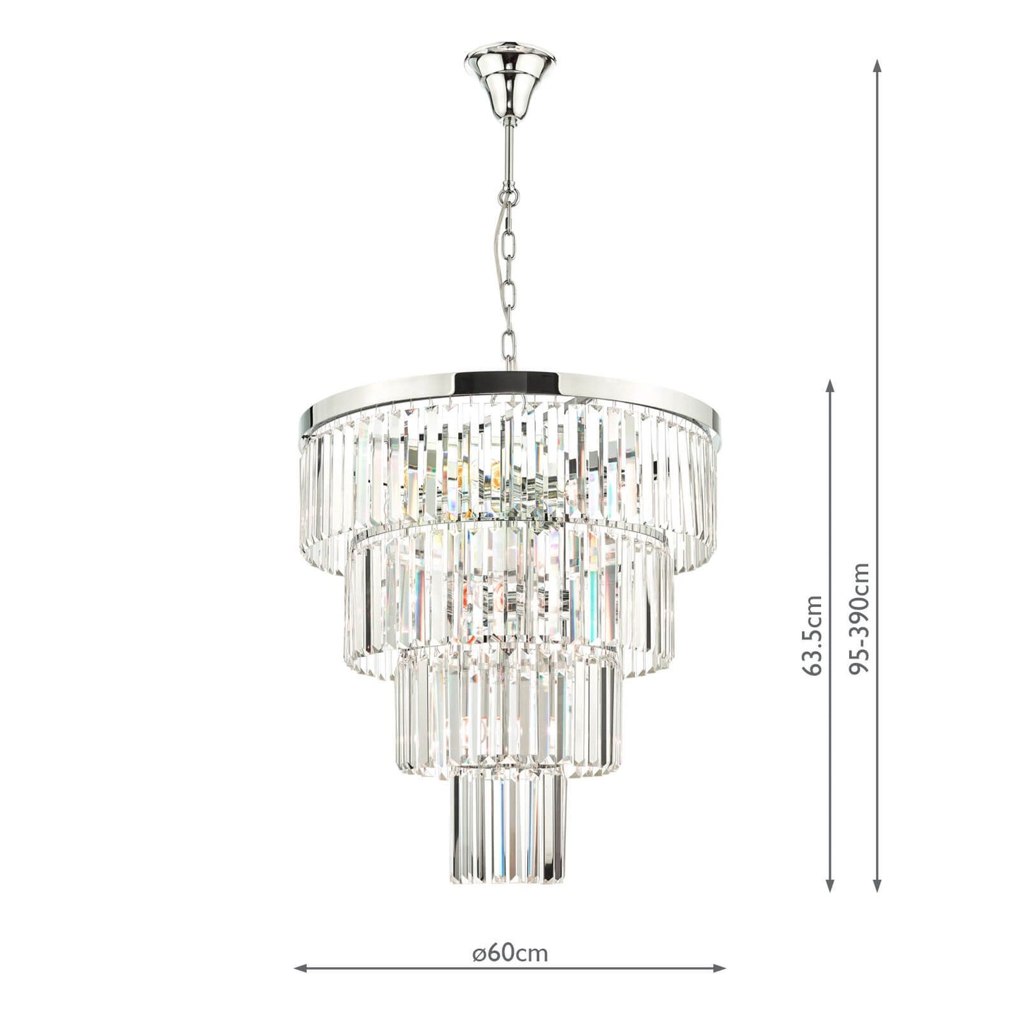 Angel 8 Light Pendant Polished Chrome Crystal