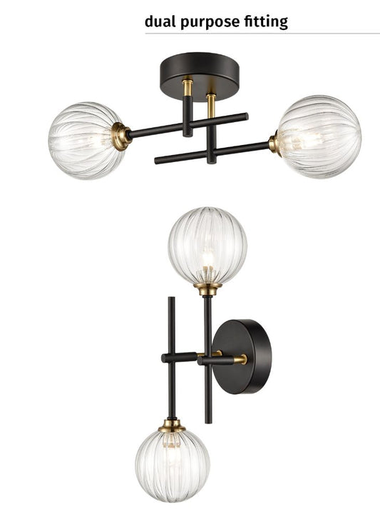 Abstraction 2lt Fitting Black and Brass