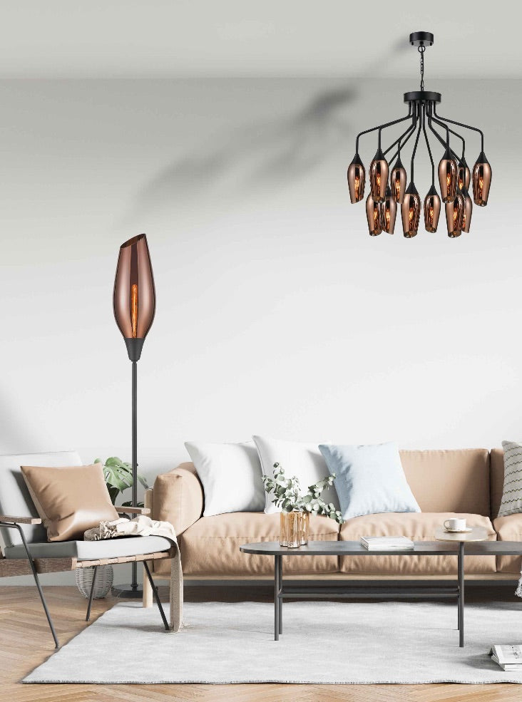 Taper Copper Floor Lamp
