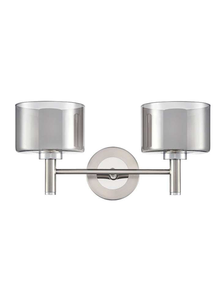 Argento 2lt Wall Light in Satin Nickel