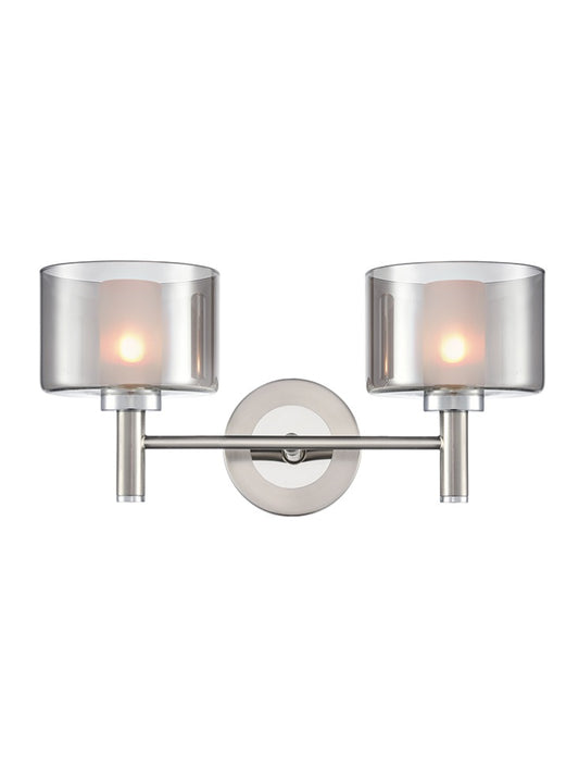Argento 2lt Wall Light in Satin Nickel