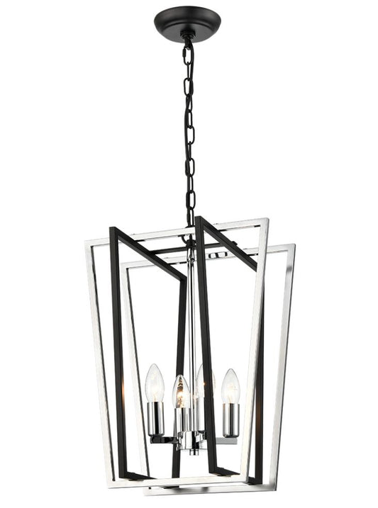 Aviary 4lt Lantern matt black and chrome Large