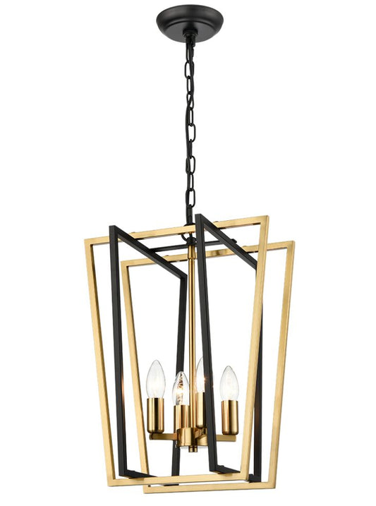 Aviary 4lt Lantern matt black and aged brass Large