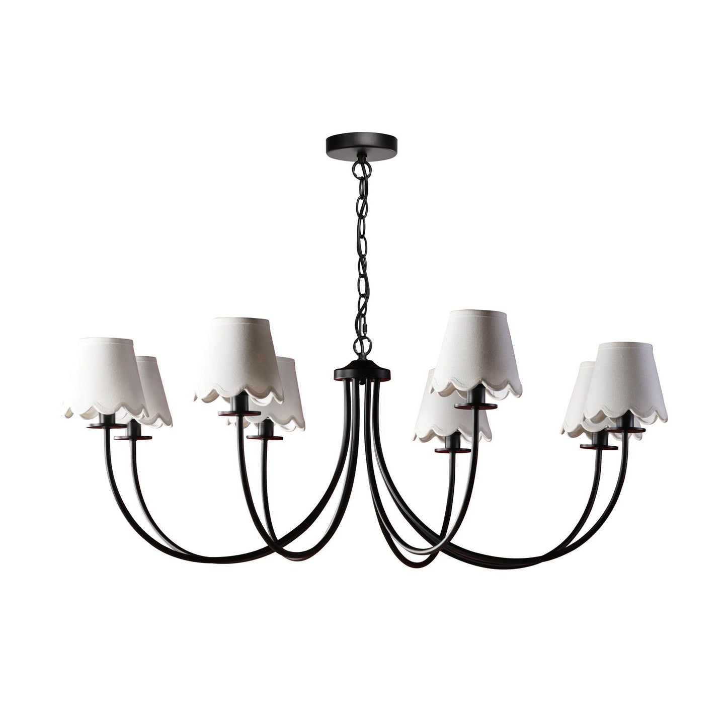 Becca 8 Light Pendant Matt Black With Shade