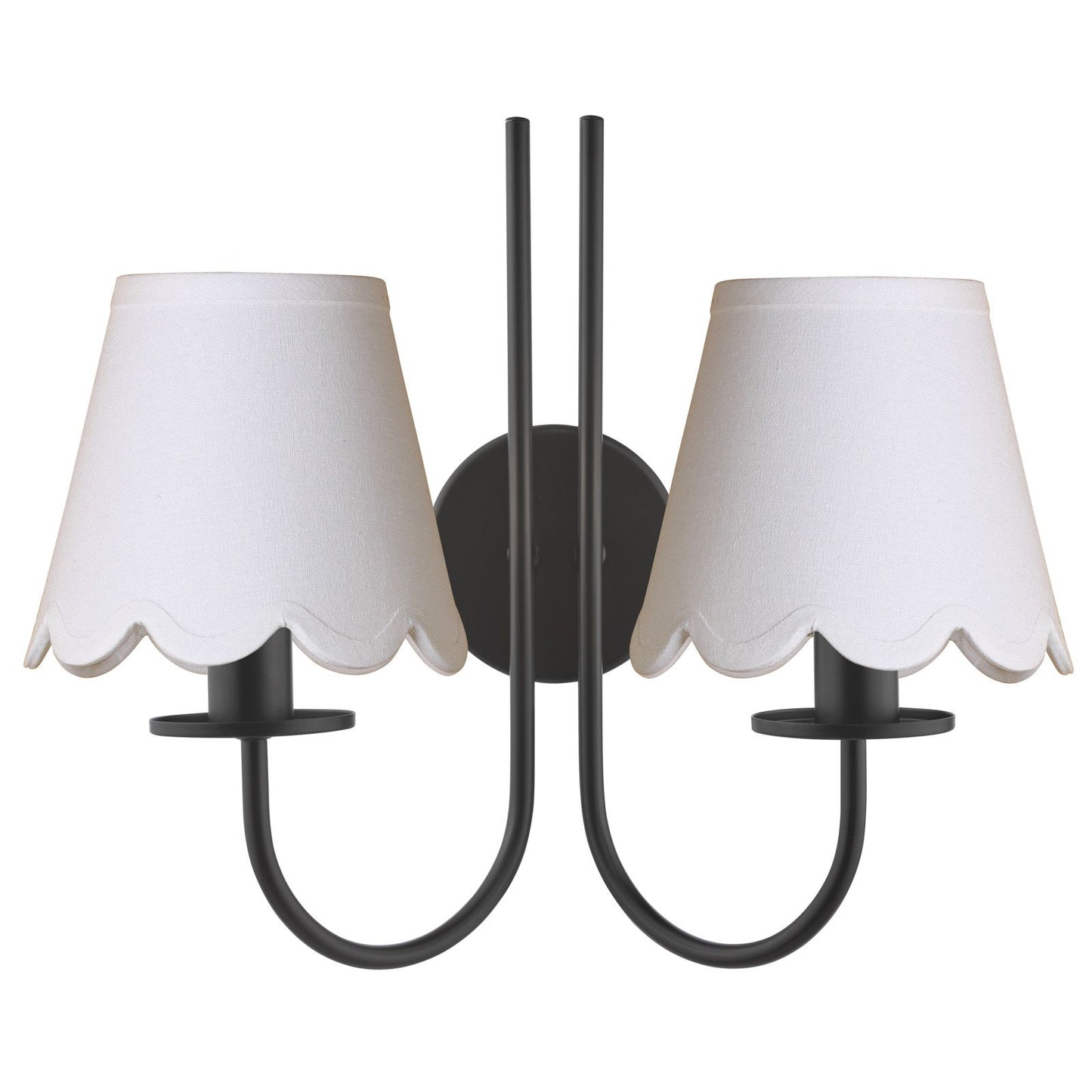 Becca 2 Light Wall Light Matt Black With Shade