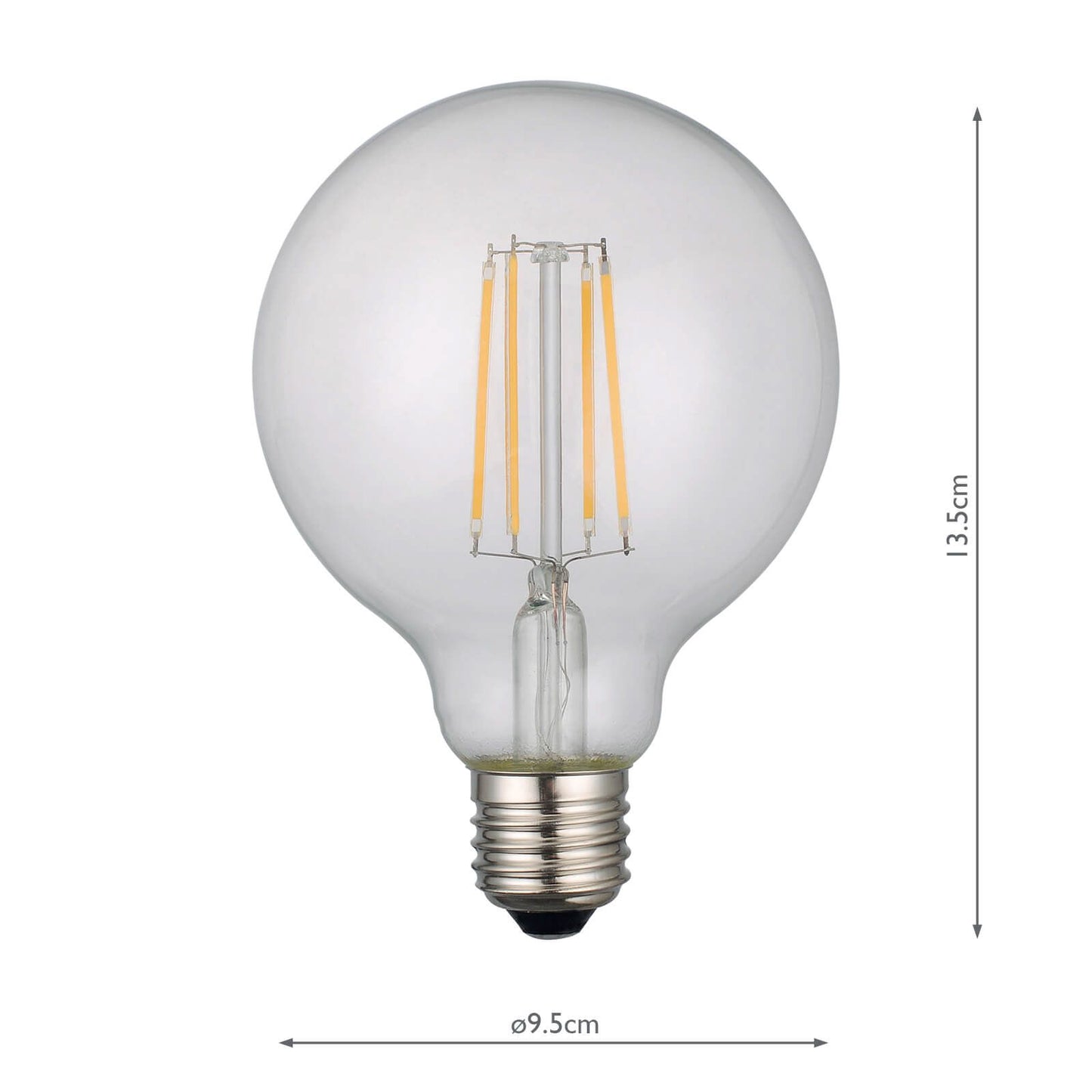 (Pack of 5) LED Medium Globe Light Bulb (Lamp) ES/E27 6W 700LM