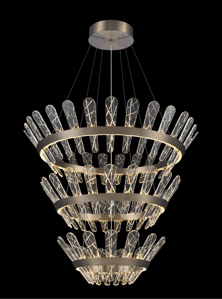 Beatrice Triple Tiered Bronze LED Pendant