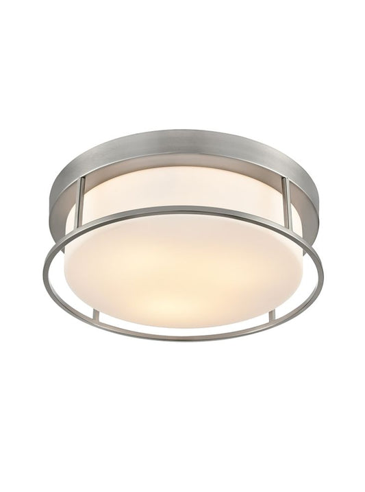 Blaine Satin Nickel 380mm Flush Ceiling Fitting