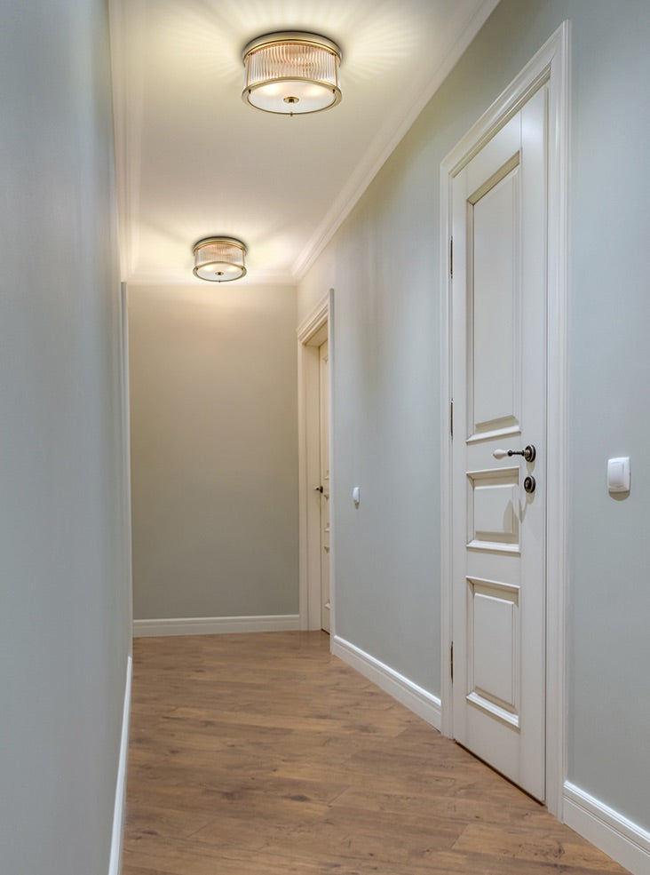 Bonham Aged Brass Flush Ceiling Fitting