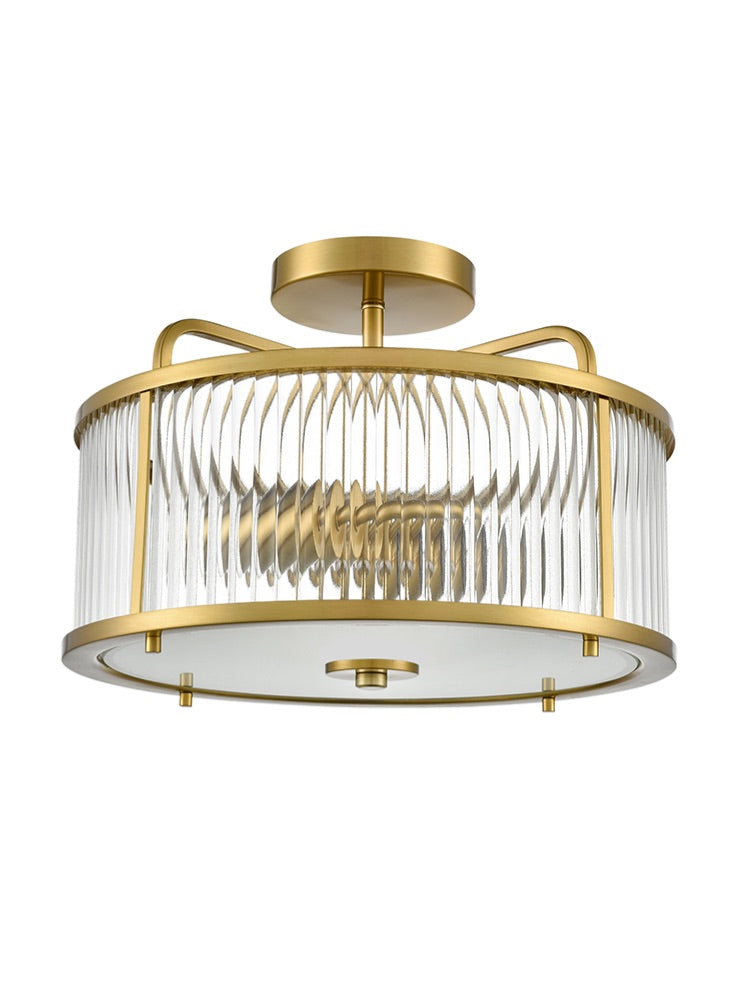 Bonham Satin Nickel Semi-Flush Ceiling Fitting