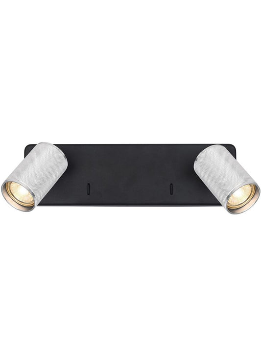 Broadway 2lt Spotlight Matt Black with polished nickel sleeve