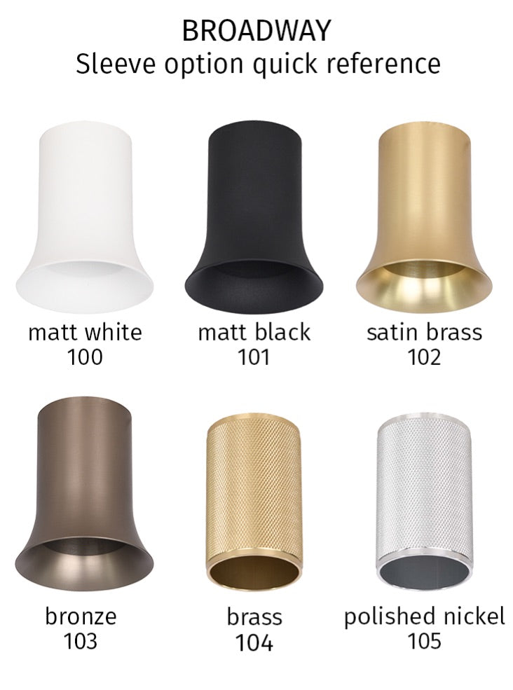 Broadway 4lt Spotlight Matt Black with Bronze sleeve