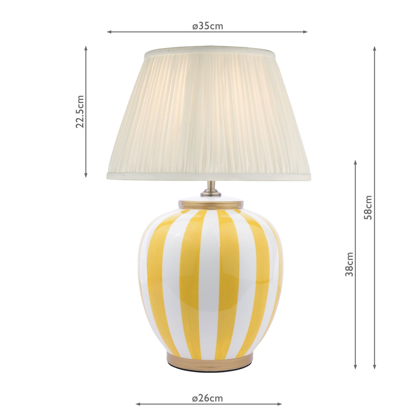 Circus Table Lamp Yellow and White With Shade