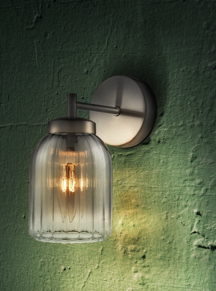 Caligo 1lt Wall Light in Satin Nickel
