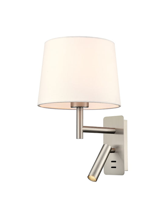 Christie wall light in satin nickel