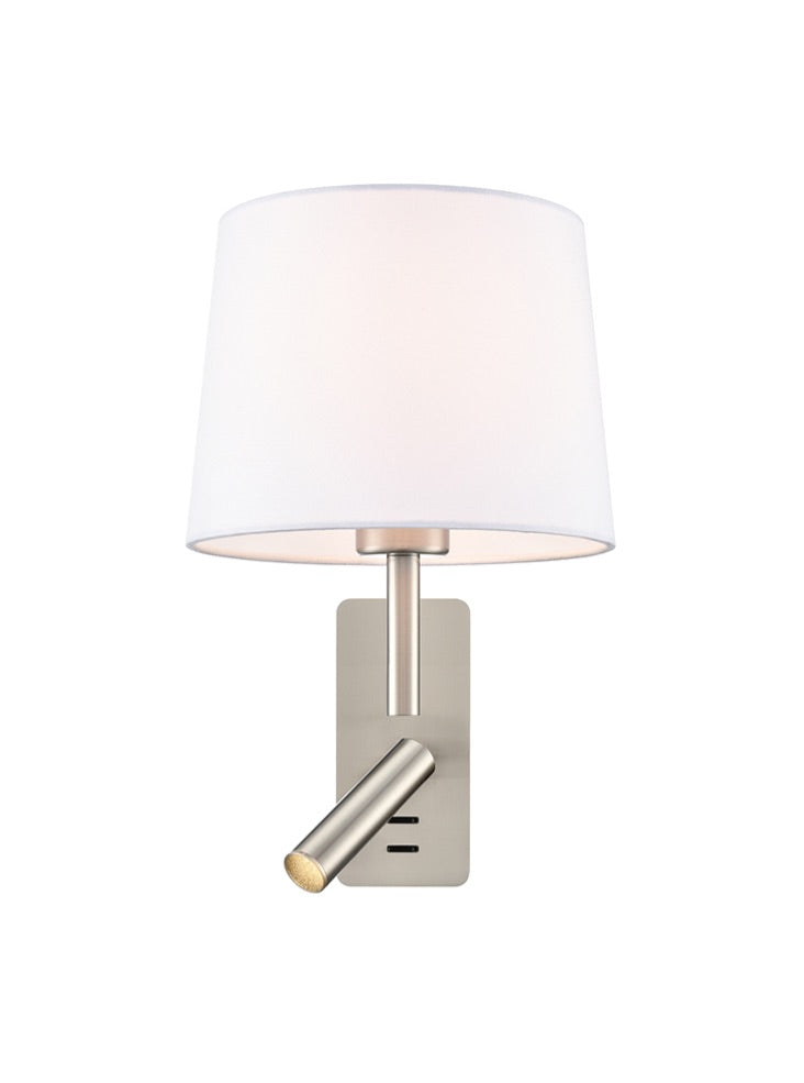 Christie wall light in satin nickel