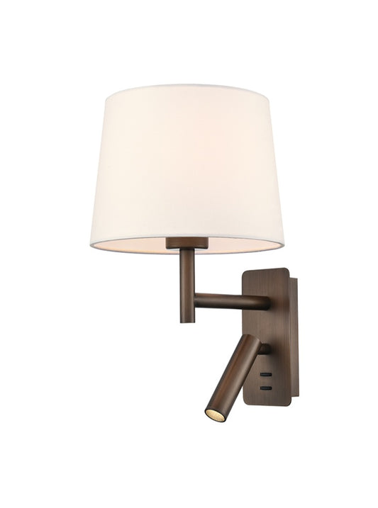 Christie wall light in brushed bronze