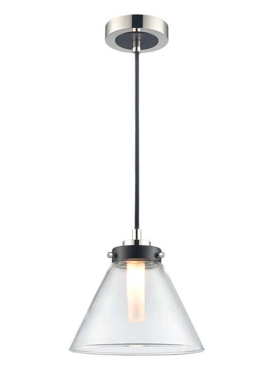 Conica Pendant matt black and polished nickel
