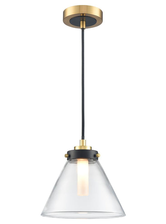 Conica Pendant matt black and aged brass