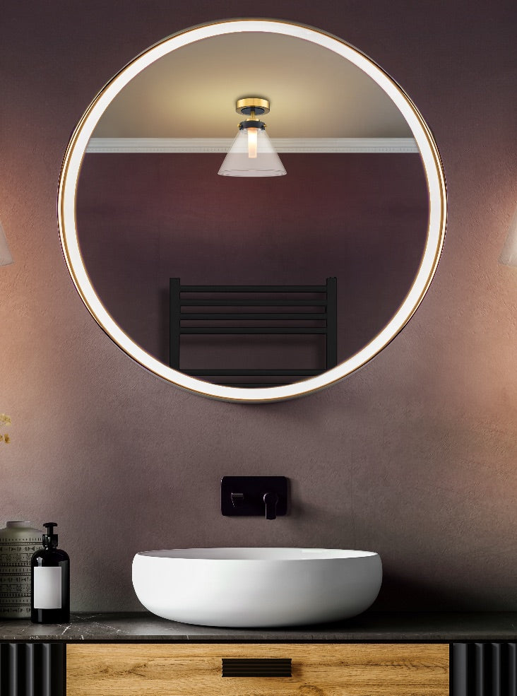 Conica Flush Fitting matt black and aged brass