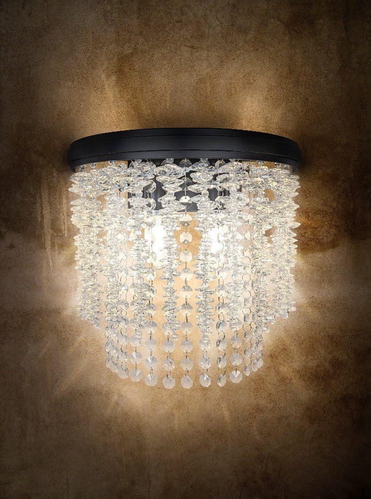 Coral 2lt Wall Light in Matt Black