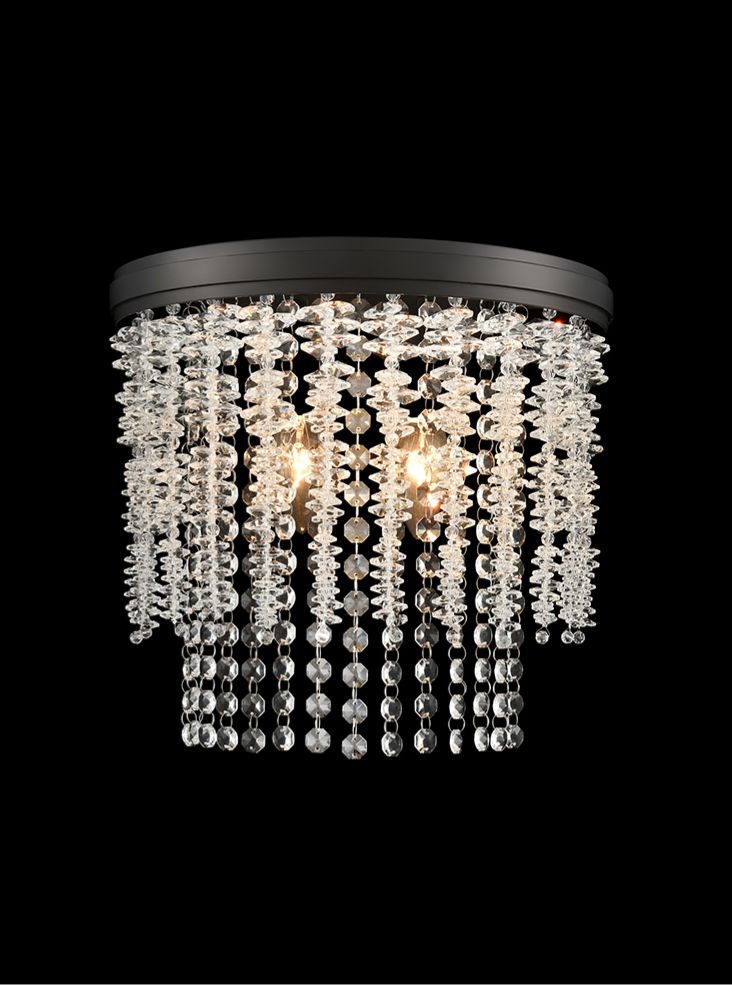 Coral 2lt Wall Light in Matt Black