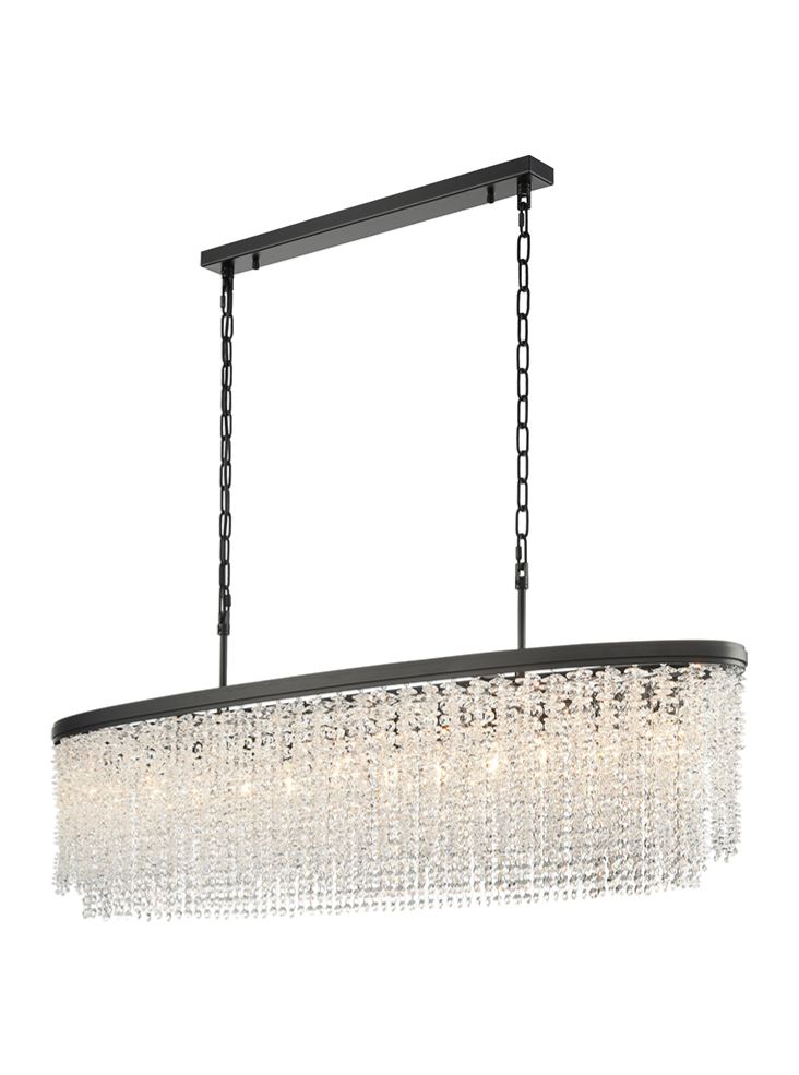 Coral 12lt Oval Pendant in Matt Black