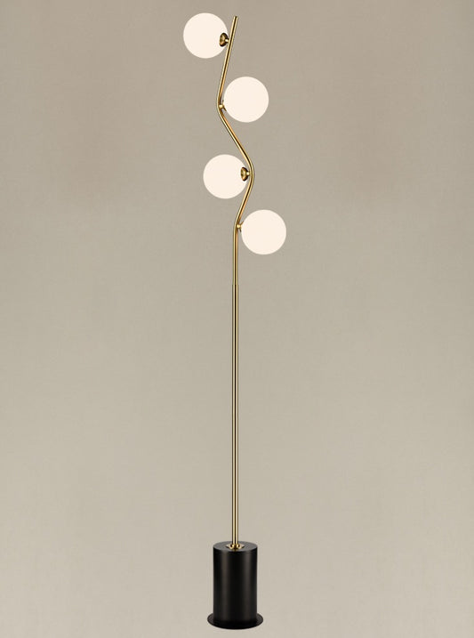 Cosmic Floor Lamp antique gold with opal glass