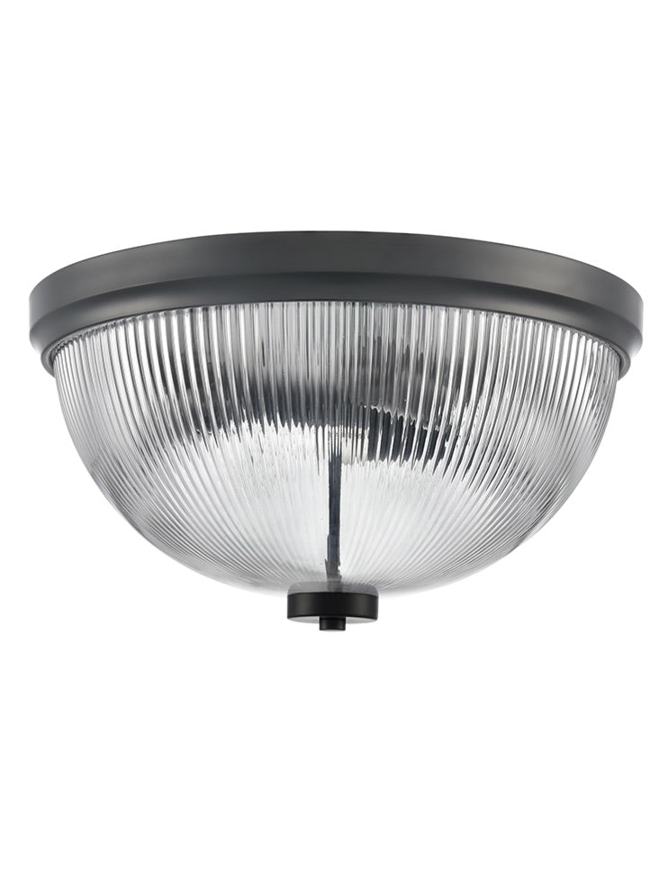 Cupola Matt Black 380mm Flush Ceiling Fitting