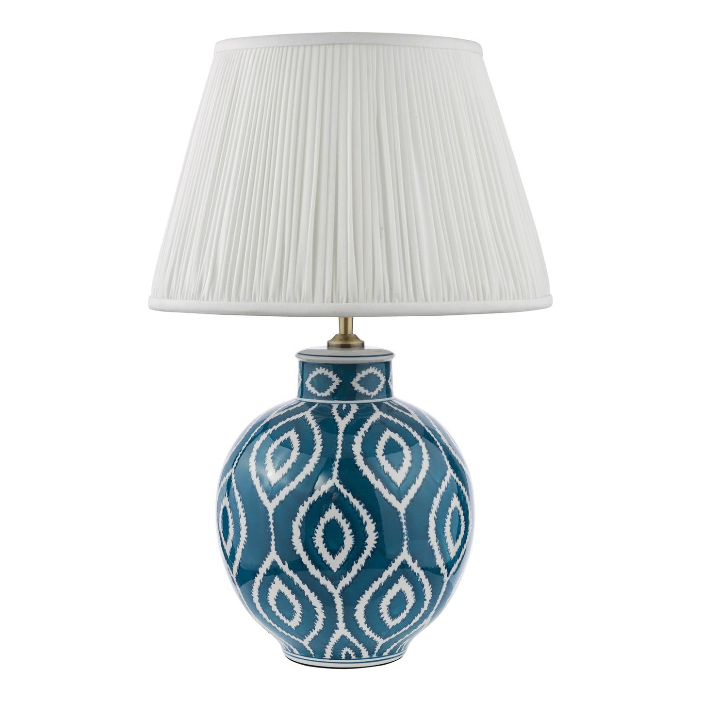 Dakari Table Lamp Blue and Antique Brass With Shade