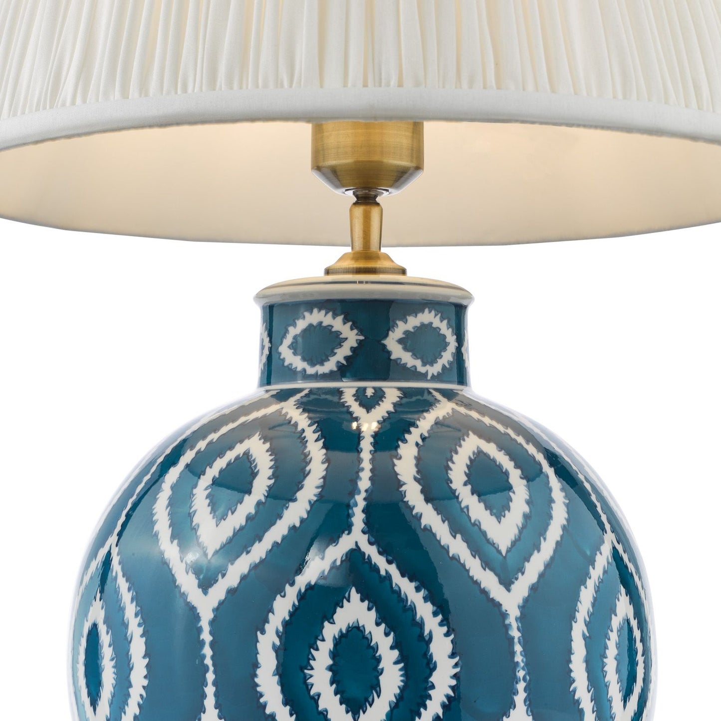 Dakari Table Lamp Blue and Antique Brass With Shade