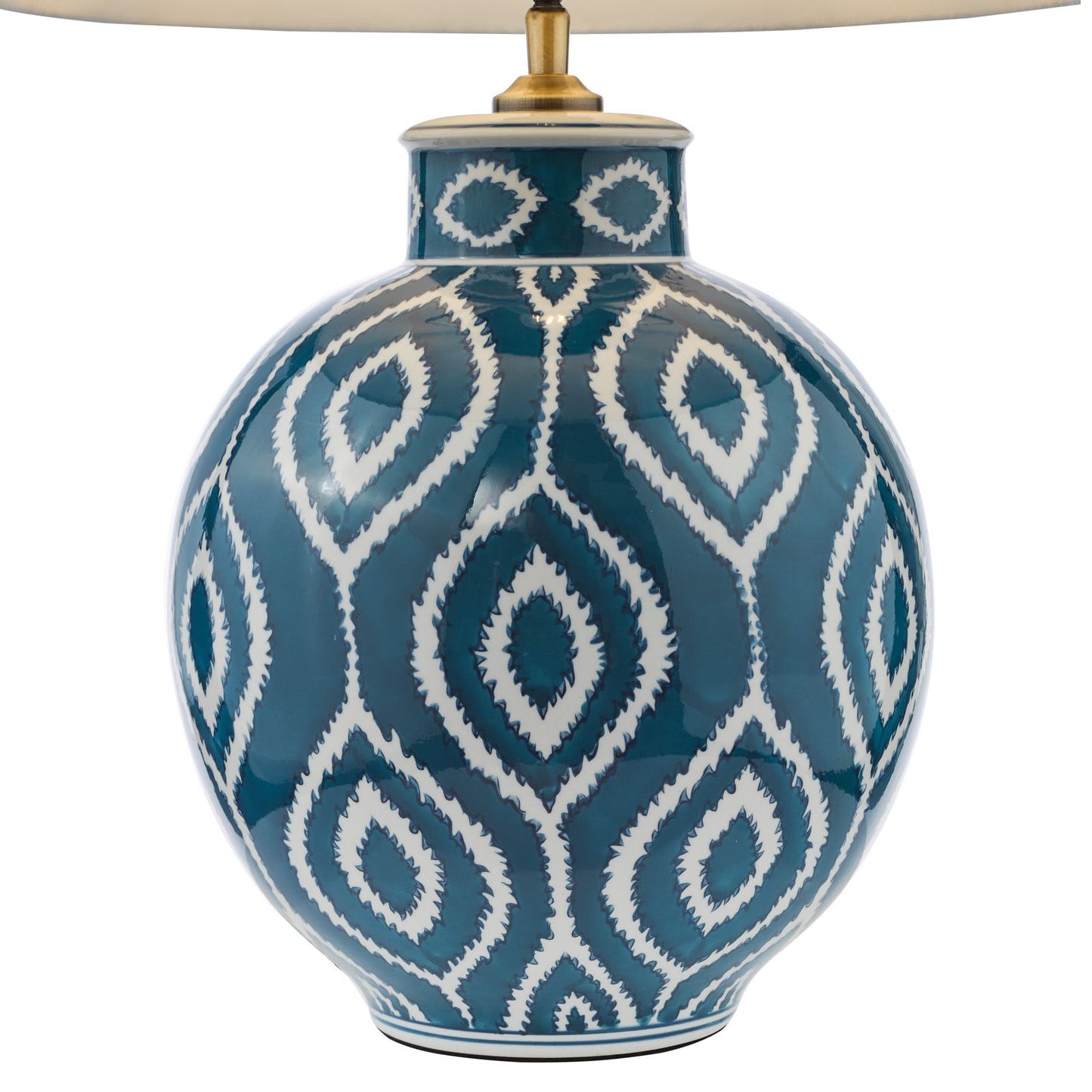 Dakari Table Lamp Blue and Antique Brass With Shade