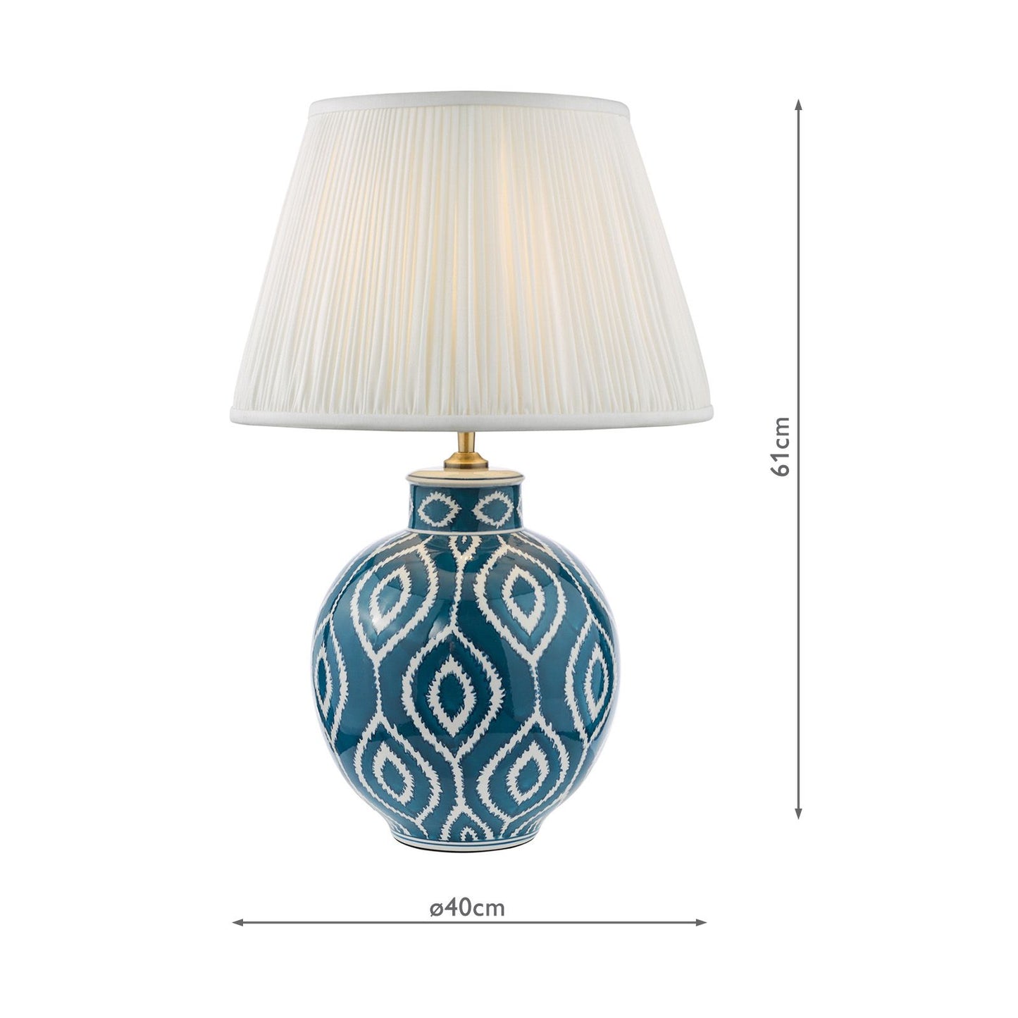 Dakari Table Lamp Blue and Antique Brass With Shade