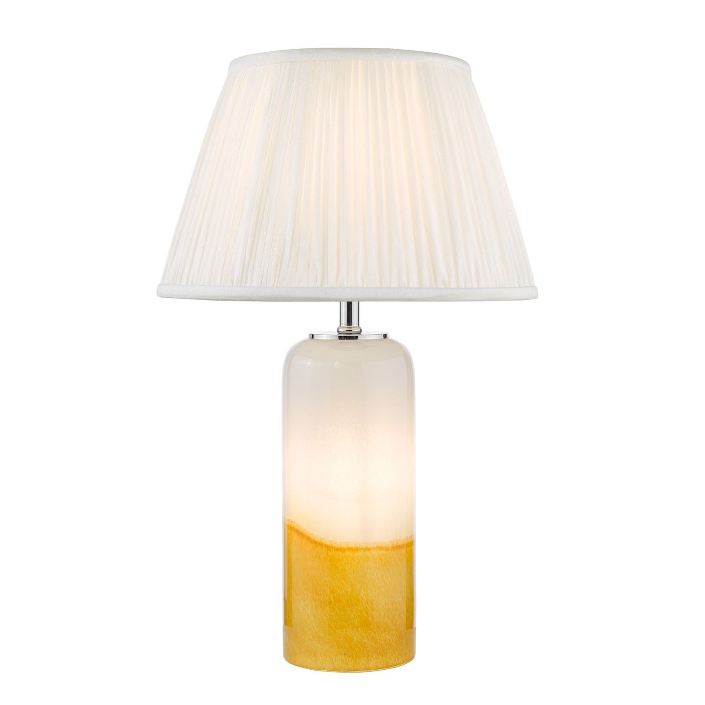 Deandra Table Lamp Yellow and White Art Glass With Shade