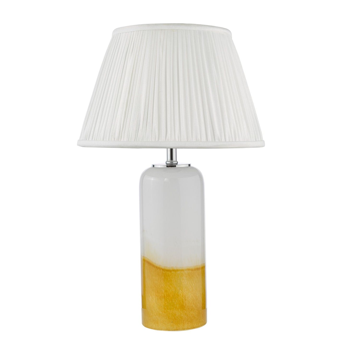 Deandra Table Lamp Yellow and White Art Glass With Shade