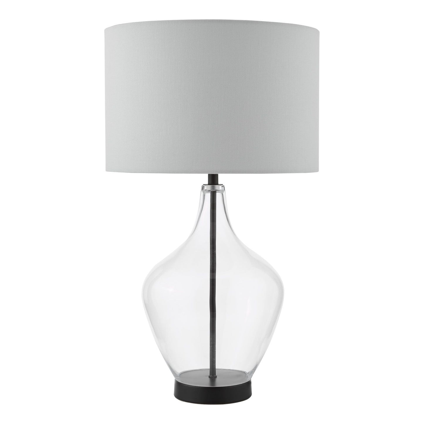 Drago Table Lamp Glass and Matt Black With Shade