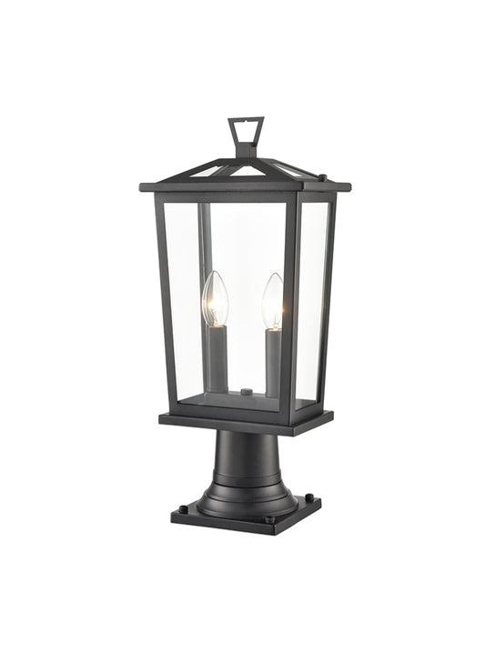 Dusk 2lt Exterior Pedestal in Matt Black
