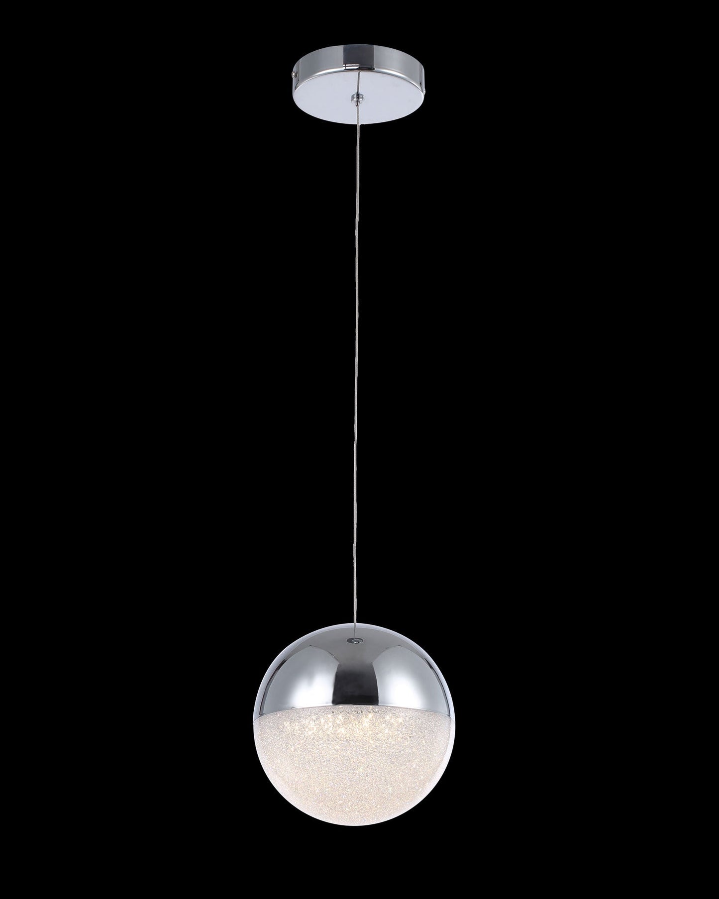 Eclipse Single Pendant Large Chrome 20cm Sphere Light
