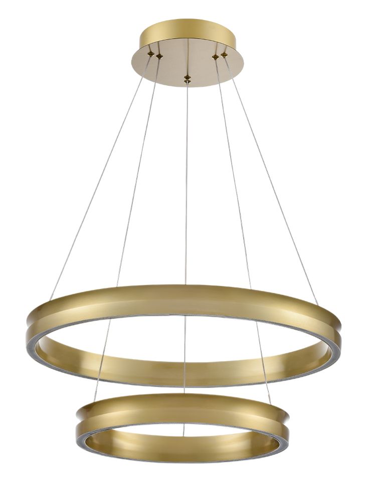 Eternity Double Tiered Satin Brass LED Pendant