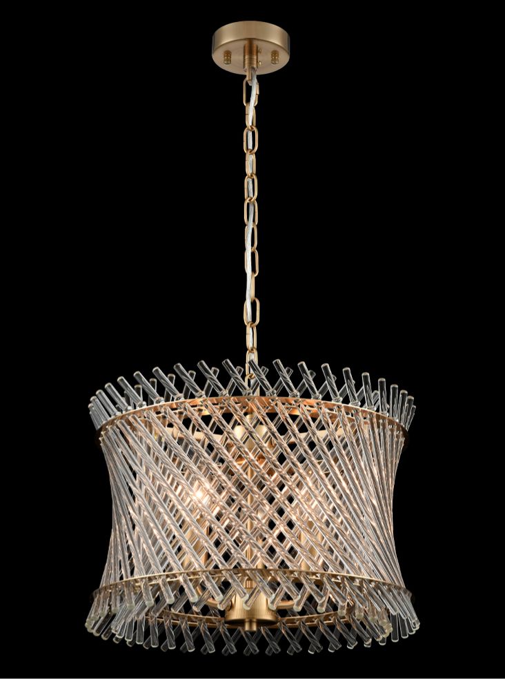 Ethereal 3lt Pendant in Aged Brass