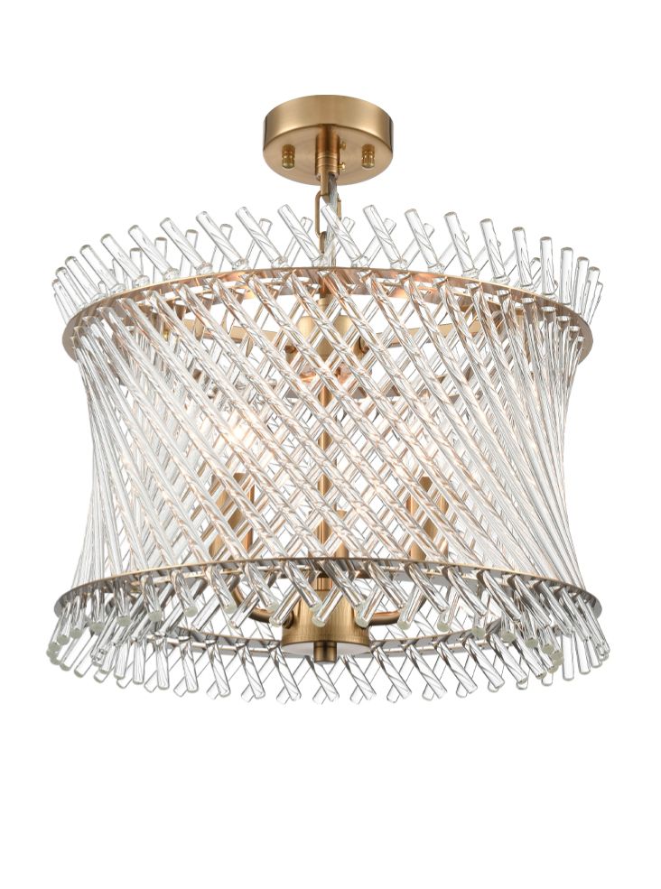 Ethereal 3lt Pendant in Aged Brass