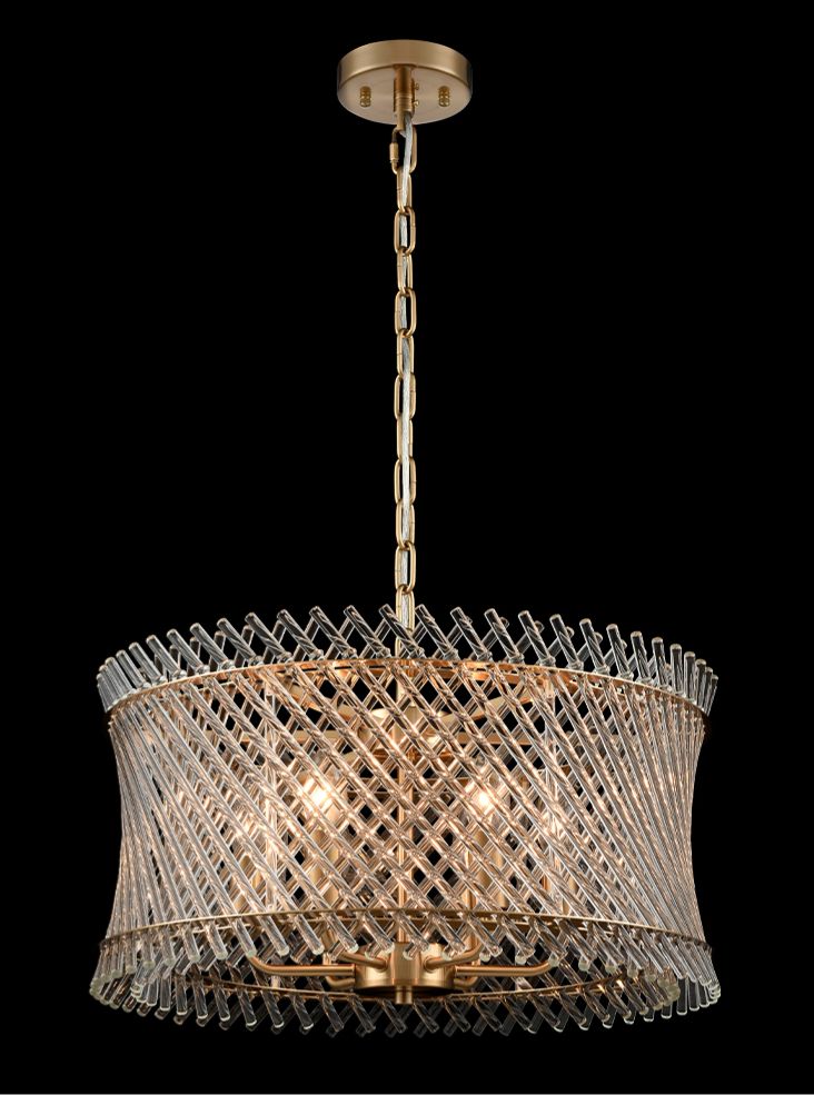 Ethereal 6lt Pendant in Aged Brass