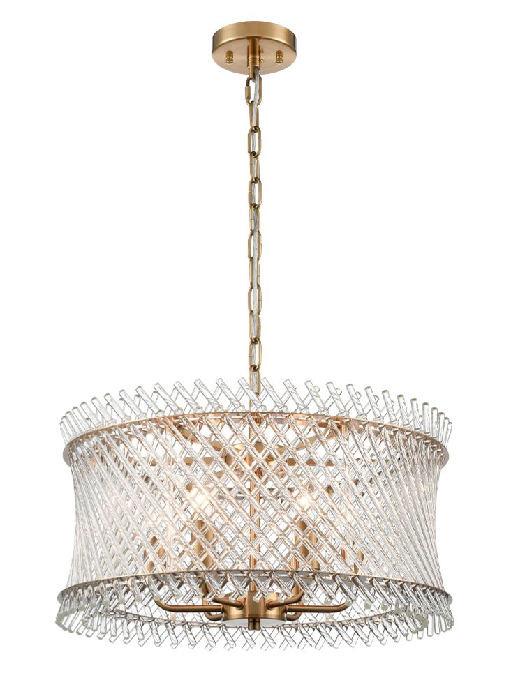 Ethereal 6lt Pendant in Aged Brass