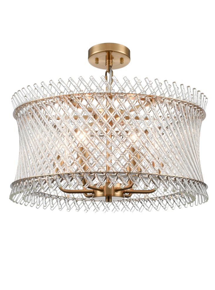 Ethereal 6lt Pendant in Aged Brass
