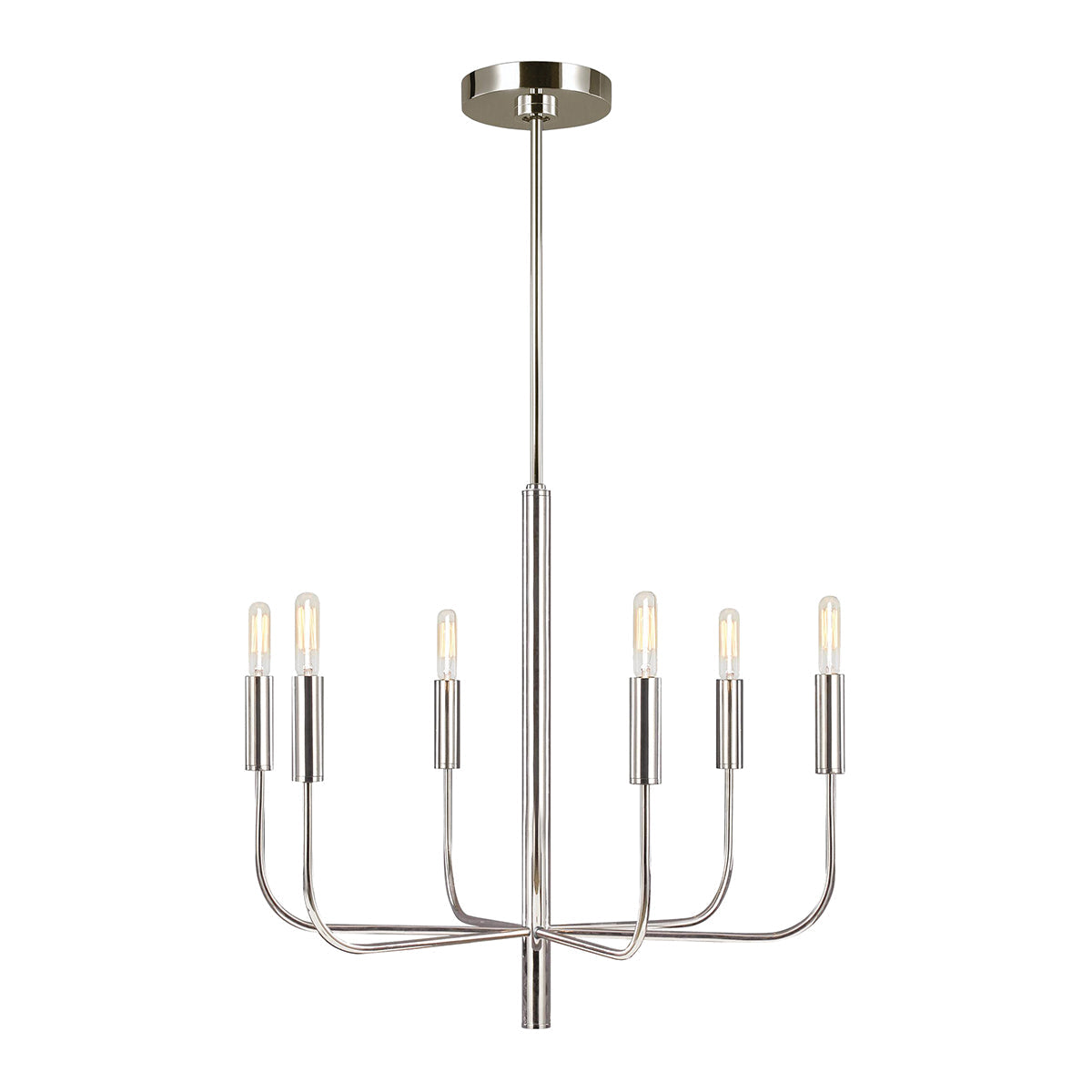 Brianna 6 Chandelier – Polished Nickel (Stock ETA)