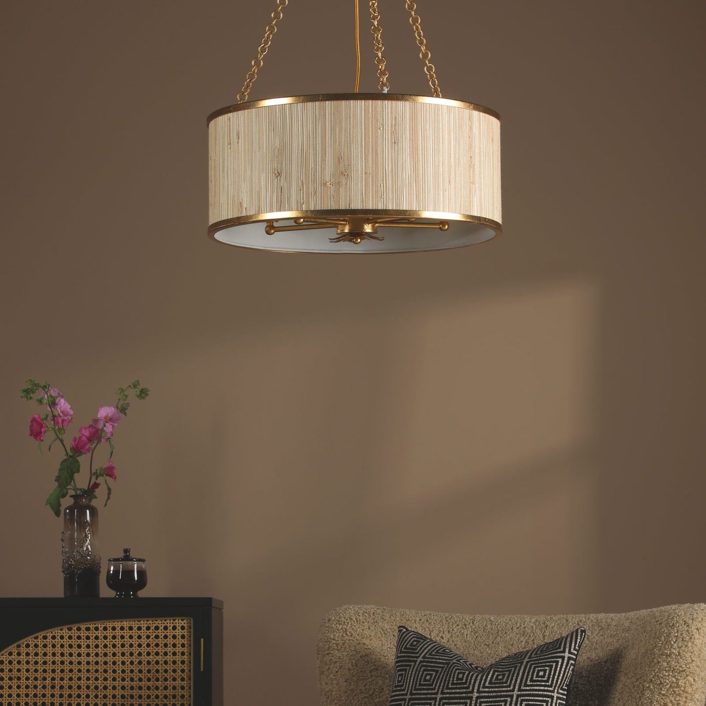 Fenella 5 Light Pendant Gold Leaf