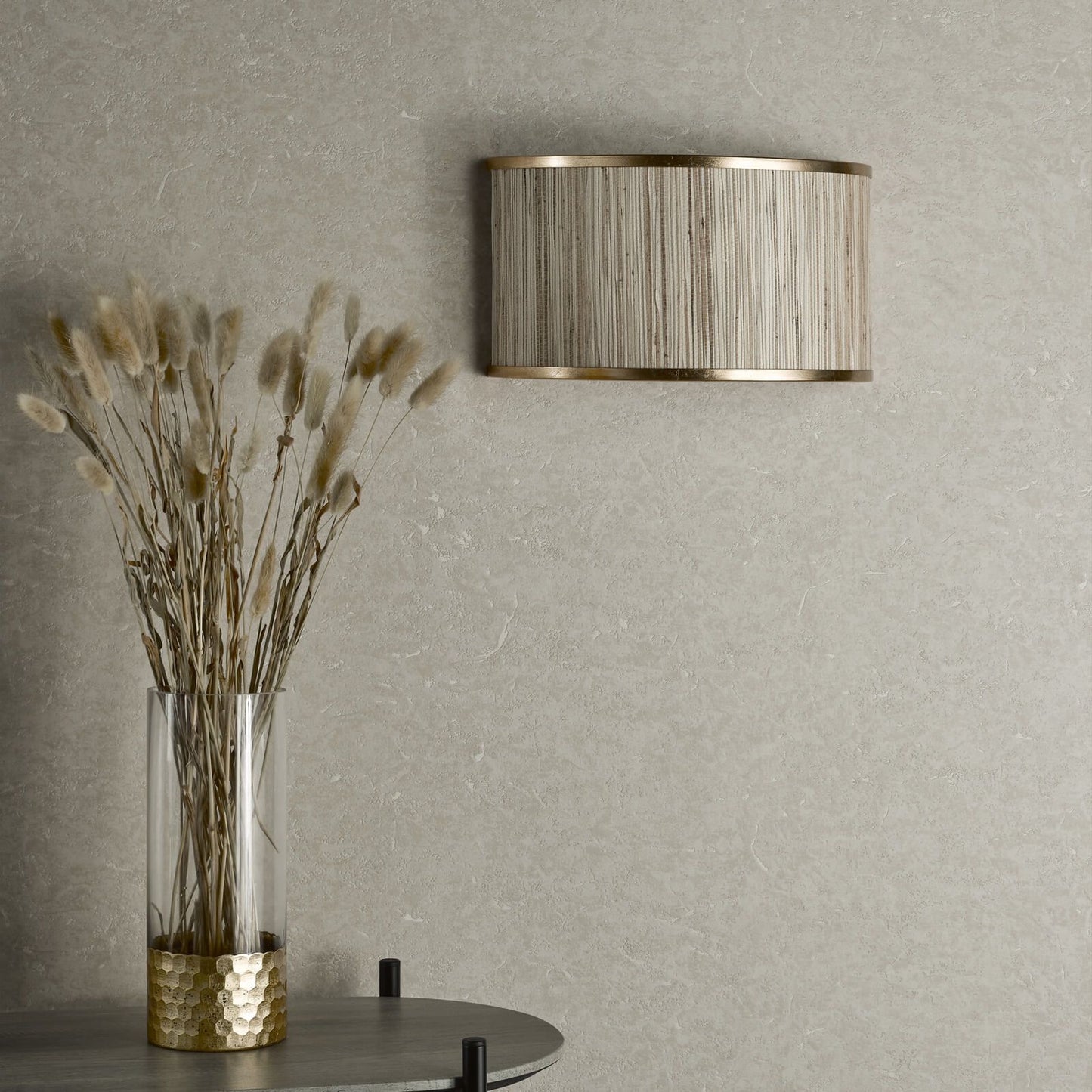 Fenella 2 Light Wall Light Gold Leaf and Seagrass