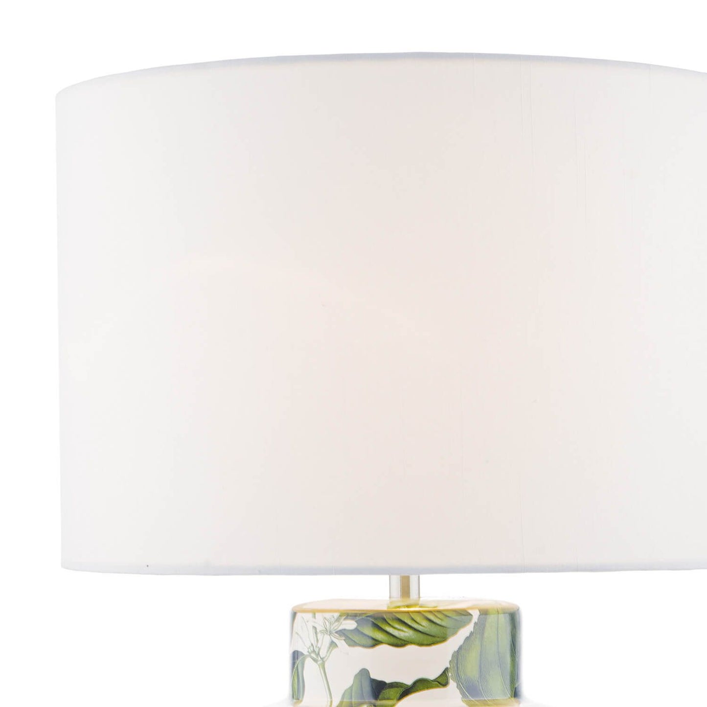 Filip Table Lamp Green Leaf Print With Shade